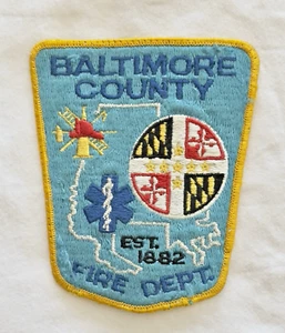 Patch vigili del fuoco contea di Baltimora blu con bordo dorato - Foto 1 di 2