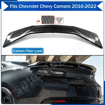 Fits 2016-22 Chevrolet Camaro ZL1 Style Trunk Spoiler Wing Lid Carbon Fiber Look - Image 1 of 4