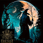 A Sorcier Looking At A Fantaisie Lune Warlock Homme Coton T-Shirt