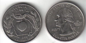 US Quarter 1999 State Series GEORGIA 1788 25 cent coin 25c Philly - Picture 1 of 1