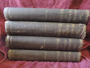 MEMORIAL HISTORY OF BOSTON, 4 Volumes, 1881 HARDCOVER MUST SEE HARD TO FIND SET - Picture 1 of 2