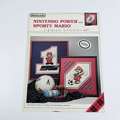 Nintendo Power and Sporty Mario Cross Stitch Patterns - PLAID 1990 Vintage - Image 1 of 4