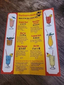 The OCEANIA Restaurant - EMPIRE ROOM - DICK JENSEN - DRINK MENU - 1973 - HAWAII - Picture 1 of 3
