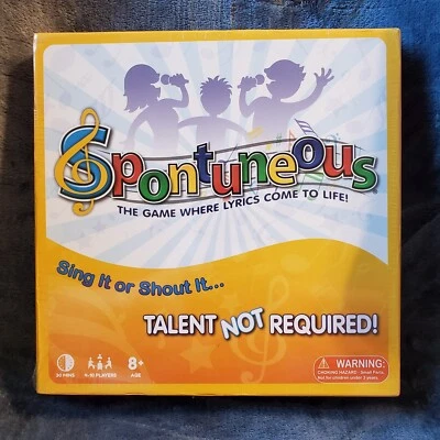 Spontuneous The Song Game - Yellow Kids Board Game New In Box 8+, 4-10 players - Imagem 1 de 4