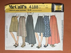 McCall's Sewing Pattern 4188 Misses' Set of Skirts Waist Size 25 Hip 34-1/2 FF - Picture 1 of 2