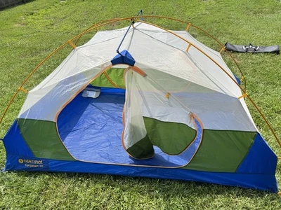 Marmot Tungsten 2P w/ Footprint Backpacking Tent - Foliage/Dark Azure - Image 1 of 4