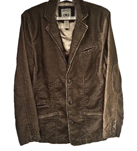 Blazer giacca velluto a coste marrone Buffalo David Bitton toppa gomito robusto collegiale - Foto 1 di 14