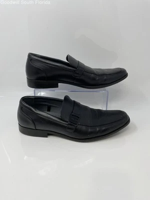 Zapatos Mocasines Perry Ellis Para Hombres Cuero Negro Punta Redonda Sin Cordones Talla 9.5 Foto 1 de 4