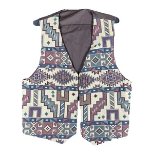 Southwestern Azteken geometrisches Muster bestickt ohne Knopf Weste - Bild 1 von 7