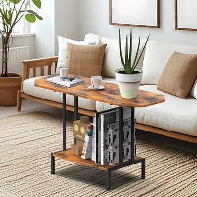 Mesa de Centro para Salón, Mesa de Centro Pequeña de 2 Niveles con Almacenamiento Abierto Ella... Foto 1 de 4