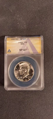 1966 50c SMS Kennedy SILVER Half Dollar Superaltive Coin ANACS SP 67 FREE SHIP!! - Image 1 of 3