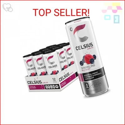 Bebida energética essencial funcional CELSIUS Sparkling Wild Berry 12 fl oz (pacote o - Imagem 1 de 2