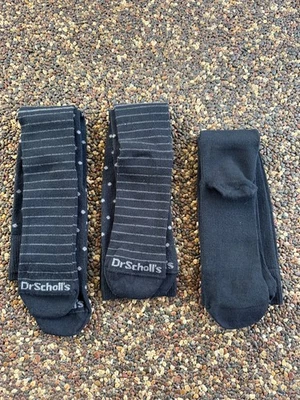 Dr. Scholls Mens 3 PAIR Over the Calf  Black Socks SZ 7-12 USA - Image 1 of 2