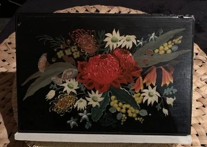 🌺VINTAGE -OOAK -Hand Painted Folk Art - Floral Wall Panal - Australian Flowers. - Picture 1 of 17