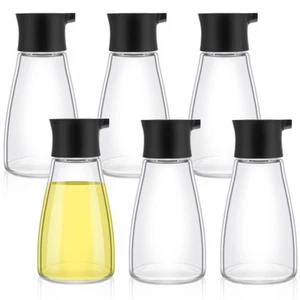 6Pcs Soy Sauce Dispenser Leakproof Cruet Dispenser Set Small Sauce Bottles Glass - Picture 1 of 7