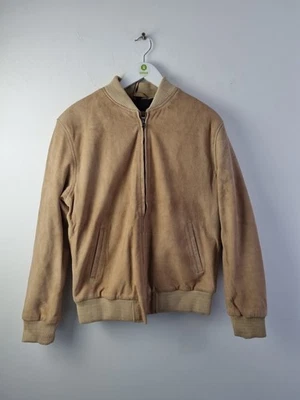 Real Leather Mens Adamsville Suede Bomber Jacket Camel Brown Size M NEW - Image 1 of 4