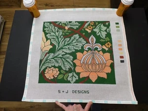 Flowers by S & J Designs (CJ2627) Stitch Painted Needlepoint - Gorgeous Pillow! - Picture 1 of 1