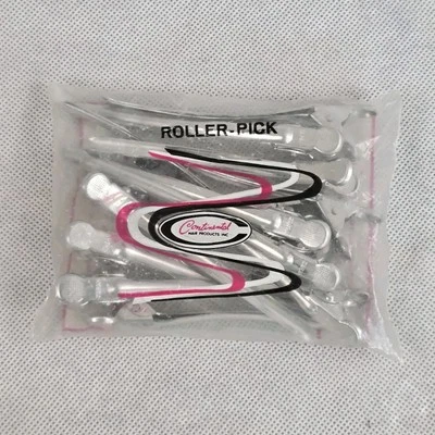Vintage Continental Roller Picks Lot of 12 Aluminum Perm Hair Clips Clasps NEW - Image 1 of 4