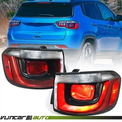 2P For 2017-2020 Jeep Compass Halogen Outer Tail Lights Taillight Lamp Assembly Foto 1 de 4