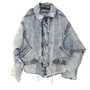 Vintage East West Jacke Damen M Blau Acid Wash Denim Retro Y2K 90er Oversized - Bild 1 von 6