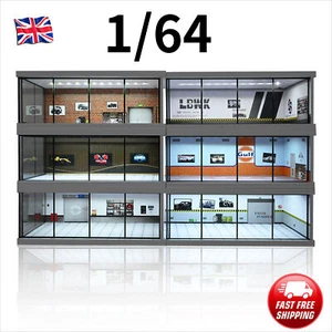 1/64 Scale Diorama Showroom Model LED Lights Car Garage Scene Display Model Gift - Picture 1 of 32
