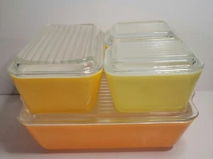 Pyrex Citrus Daisy Complete Set of Refrigerator Dishes with Lids - Picture 1 of 12