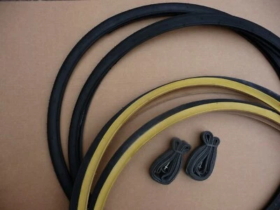 REIFEN Paar 27x1 1/4 Fahrrad Vintage Racer traditionelles Straßenrad Retro  - Bild 1 von 4