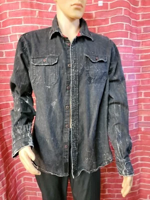Рубашка Jordan Craig Legacy Edition мужская размер XL черная на пуговицах искусственно состаренная джинсовая #WM1 - Изображение 1 из 4