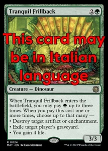 MTG TRANQUIL FRILLBACK 24 EXC - DORSOFRANGIATO TRANQUILLO - MAT - MAGIC - Picture 1 of 1