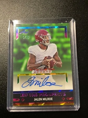 2024 Leaf ITG In The Game Used Gold Prospect Jalen Milroe #/35 RC Auto Autograph - Image 1 of 4