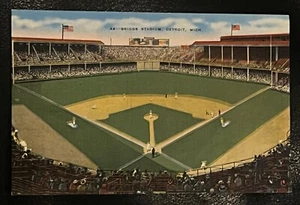 Vintage 1940s 50s Unused Briggs Stadium Postcard Detroit Tigers Baseball NOS PC - Picture 1 of 3