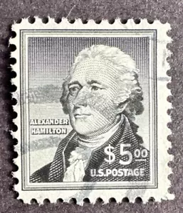 US 1954-68 Sc# 1053 Used Stamp $5 Alexander Hamilton Liberty Issue - Picture 1 of 2