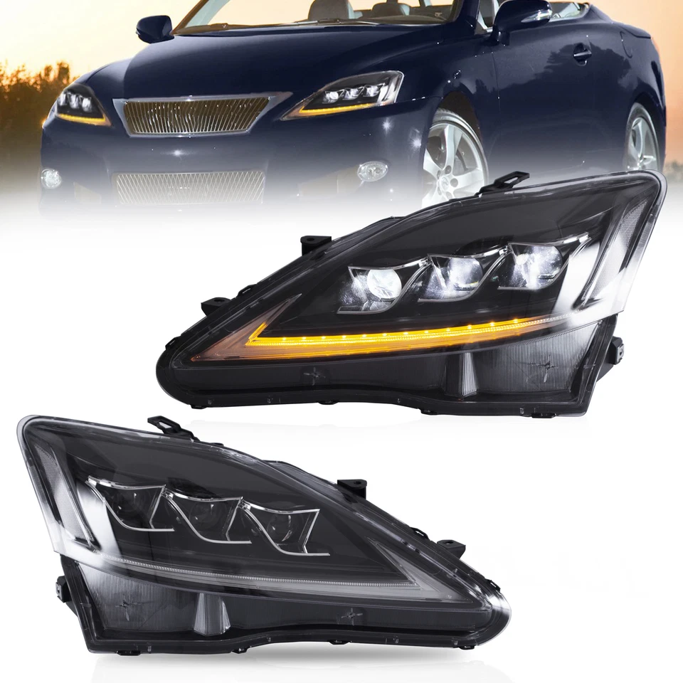 VLAND PaarTransparent Scheinwerfer für Lexus IS250 IS350 IS200d IS F 2006-2014 - Bild 1 von 4