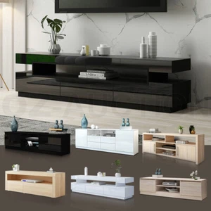 Modern TV Stand Entertainment Side Unit 2 Doors Wooden Storage Cabinet Furniture - Picture 1 of 84