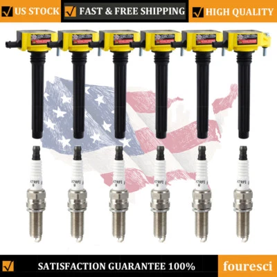 Paquete de 6 bobinas de encendido + bujía para Dodge Charger 2011-2017 3,6 L V6 UF648 C1791 Foto 1 de 4