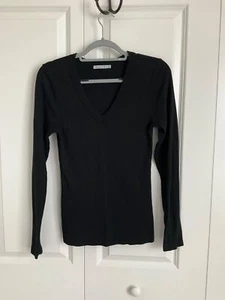 Michael Stars Long Sleeved Black tee size One size V-neck Long Length Molly - Picture 1 of 3