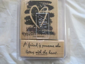 Stampin Up! Complete Set of 2 Stamps~Listen with the Heart~LBDFA - Picture 1 of 5