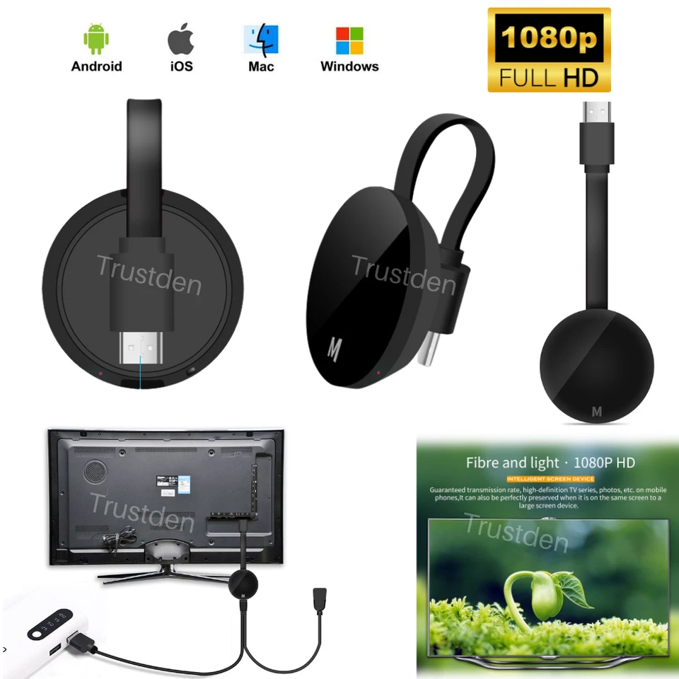 Adaptador de pantalla con espejo HDMI inalámbrico Wifi Miracast Dongle para TV HD 1080P Foto 1 de 4