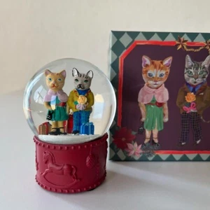 Nathalie Lete Afternoon Tea snow globe christmas cats new - Picture 1 of 8