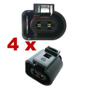 KFZ Ersatz Stecker - AMP Tyco VAG 2-pin (4 x FEMALE) AUDI VW Volkswagen SKODA - Picture 1 of 4