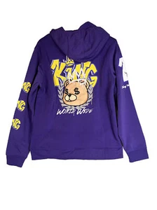 Men’s Hoodie Casual Graphic Print King World Wide Sweatshirt Pullover XL Purple - Picture 1 of 9