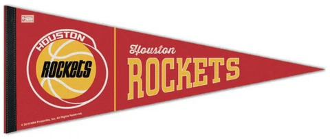 HOUSTON ROCKETS Classic 1972-95 Style Premium Felt Collector's PENNANT Cover