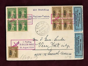 Primer vuelo St. Gallen Vaduz 31 agosto 1930 Helvetia Liechtenstein par avion; 62144 - Imagen 1 de 2