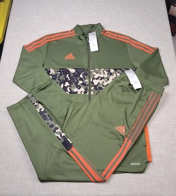 Conjunto de chándal chaqueta y pantalones ADIDAS Tiro camuflados verde pino salvaje S M L XL 2XL para hombre Foto 1 de 4