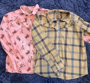 Girl's Wrangler Rodeo Western 112317726 Pearl Snap Front Shirt XXL LOT Of 2 - Picture 1 of 7
