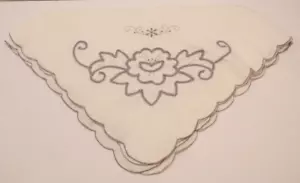 Tablecloth Embellished Card Table Topper White Purple Floral 35 inch Square CHF - Picture 1 of 10