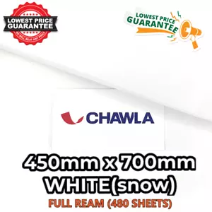 Stoffpapier SCHNEEWEISS VOLLSTAPEL (480 BLATT) 450 mm x 700 mm Verpackung - Bild 1 von 2