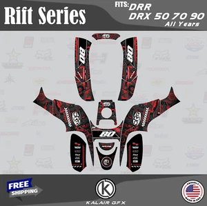 Graphics Kit for DRR DRX50 DRX70 DRX90 (All Years) Rift - RED - Foto 1 di 6