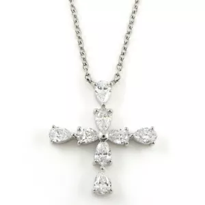 Collar Harry Winston Símbolos Cruz Diamante Forma Pera PEDPREMCPM PT950 - Imagen 1 de 7