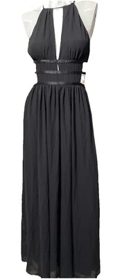 Express Women's Maxi Halter Dress  Black Color Sz S/M/Petite - Image 1 of 4